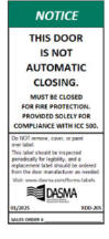 Rolling Door Fire Label